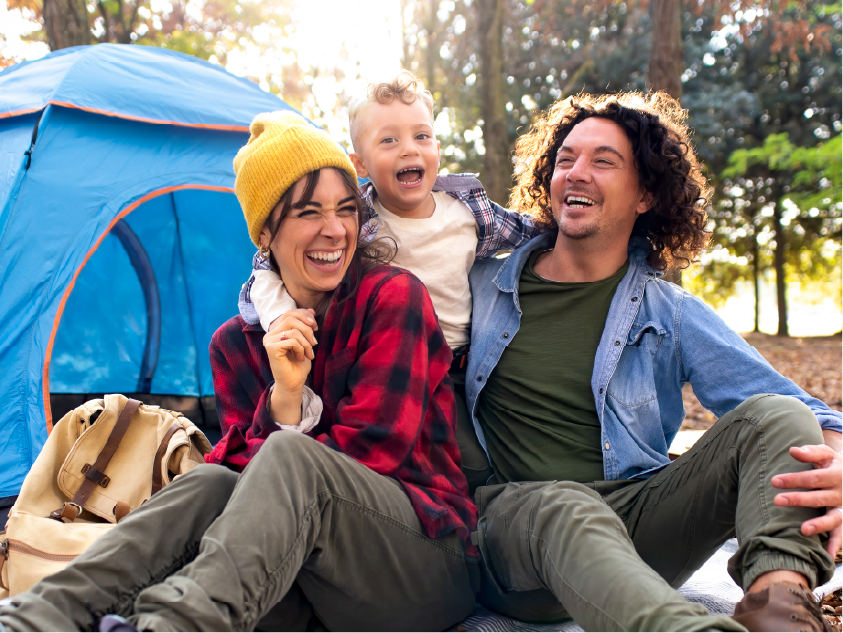 A family on a camping trip
