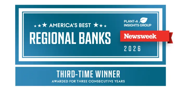 Newsweek Award for America's Best Regional Banks 2026, Third-Time Winner (Awarded for Three Consecutive Years)