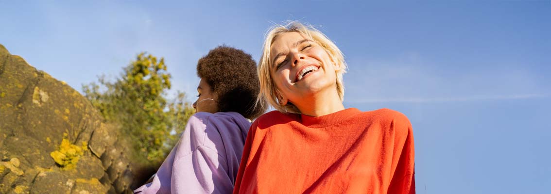 Two young people in a park.