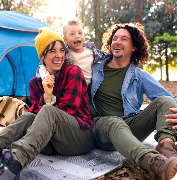A family on a camping trip