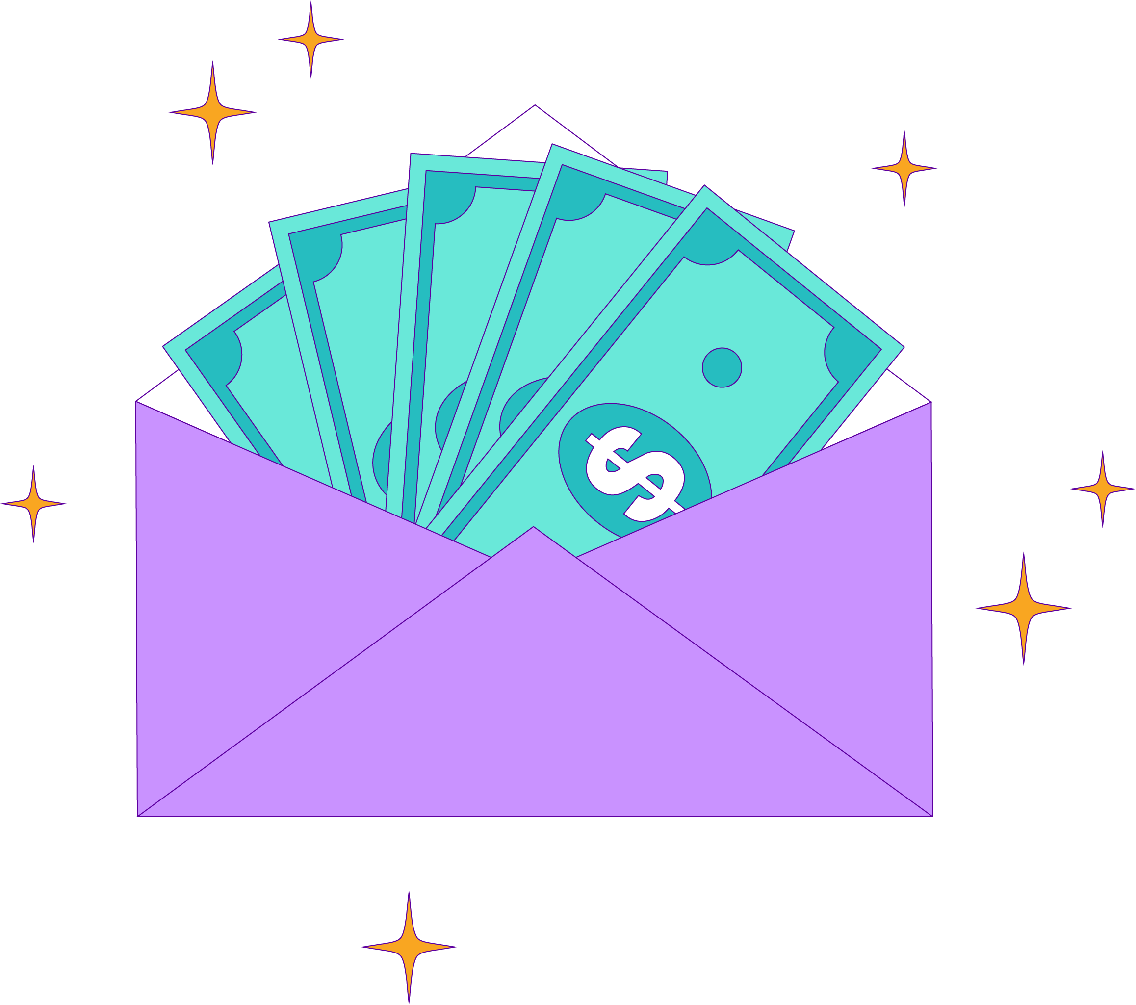 An envelope of cash